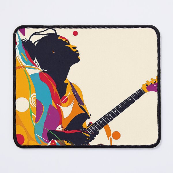 Item preview, Psychedelic Guitarist Illustration | Abstract Music Art & Vibrant Energy designed and sold by djovan.