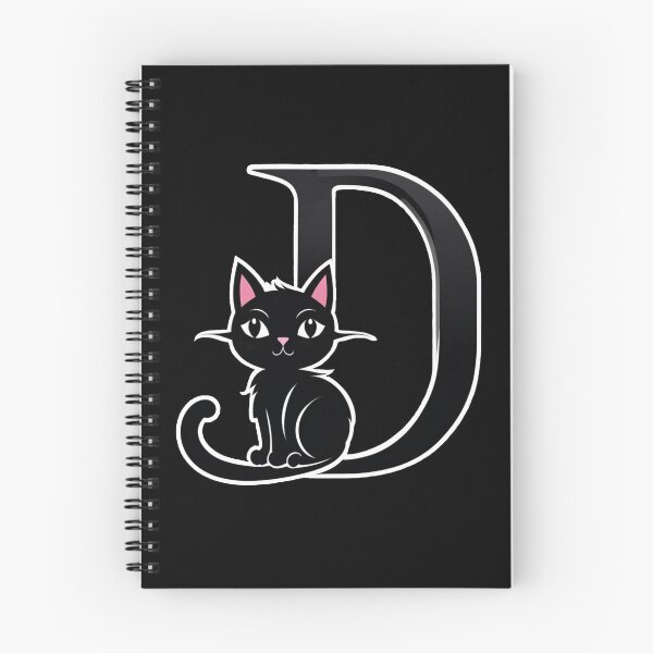 Item preview, Black Capital Letter D Monogram with Black Cat | Alphabet Letters | Cat Illustration designed and sold by UnhingedBird.