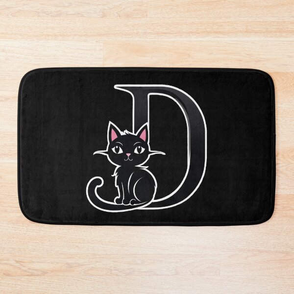 Item preview, Black Capital Letter D Monogram with Black Cat | Alphabet Letters | Cat Illustration designed and sold by UnhingedBird.