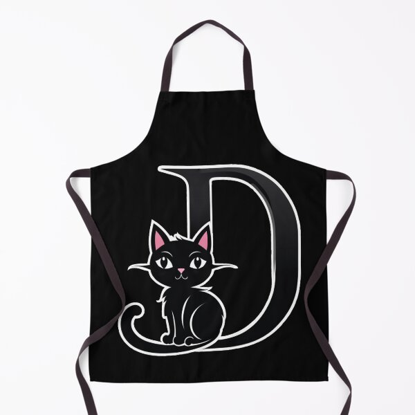 Item preview, Black Capital Letter D Monogram with Black Cat | Alphabet Letters | Cat Illustration designed and sold by UnhingedBird.