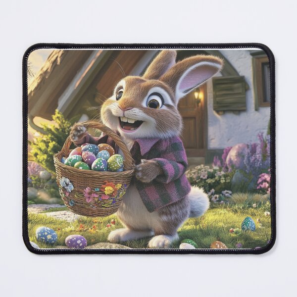 Item preview, Easter Bunny Delivering Painted Easter Eggs designed and sold by ACuriousshoppe.