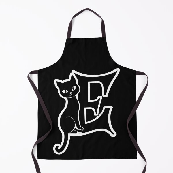 Item preview, Black Capital Letter E Monogram with Black Cat | Alphabet Letters | Cat Illustration designed and sold by UnhingedBird.