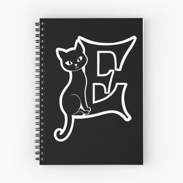 Item preview, Black Capital Letter E Monogram with Black Cat | Alphabet Letters | Cat Illustration designed and sold by UnhingedBird.