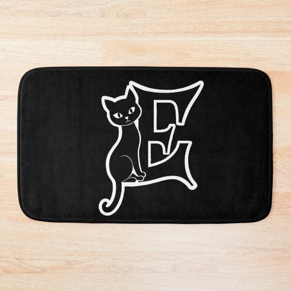 Item preview, Black Capital Letter E Monogram with Black Cat | Alphabet Letters | Cat Illustration designed and sold by UnhingedBird.