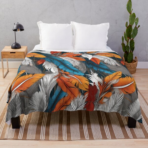 Item preview, Vibrant Feather Symphony – Boho Luxe Pattern designed and sold by OurBarcode.