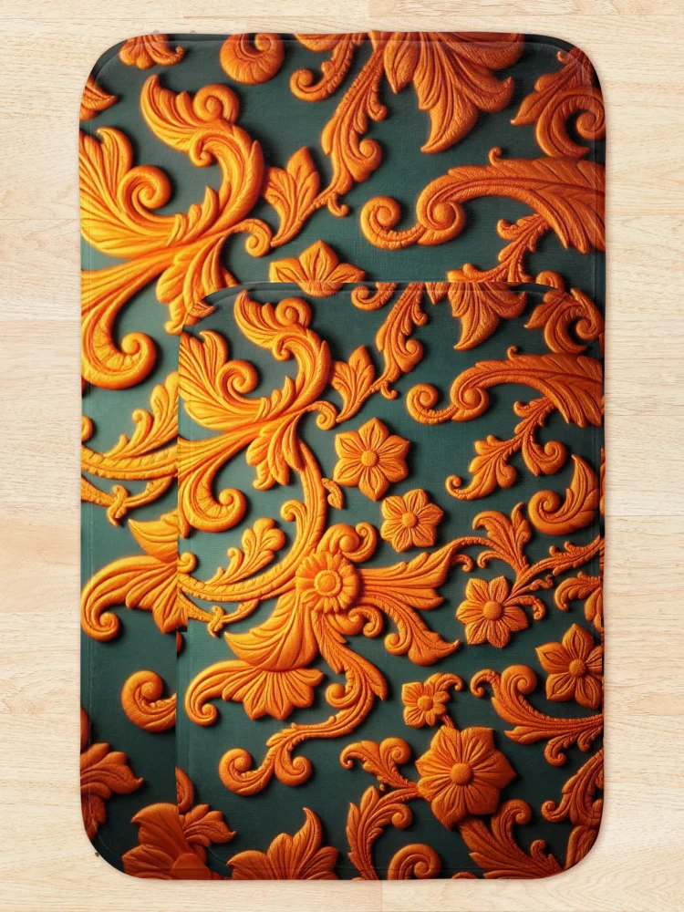Thumbnail 5 of 6, Bath Mat, Cashmere Pattern 13 designed and sold by HebaRK Studio.