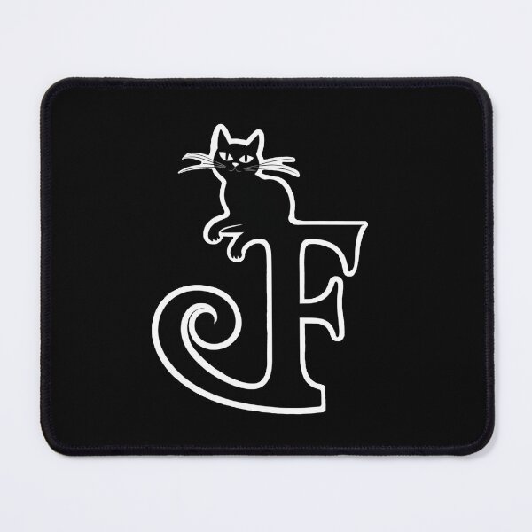 Item preview, Black Capital Letter F Monogram with Black Cat | Alphabet Letters | Cat Illustration designed and sold by UnhingedBird.