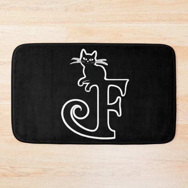 Item preview, Black Capital Letter F Monogram with Black Cat | Alphabet Letters | Cat Illustration designed and sold by UnhingedBird.