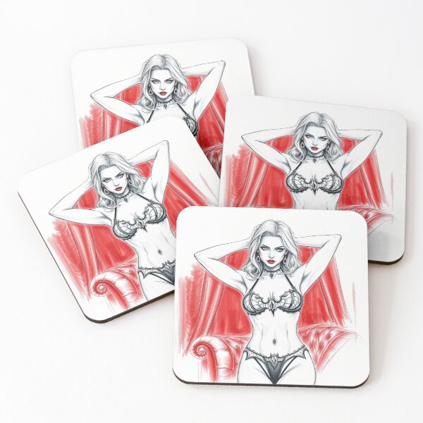 Item preview, Sexy Vampire Girl illustration designed and sold by Vintage Designs +.