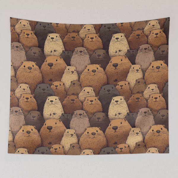 Item preview, Cute Beaver Pattern designed and sold by KiwiGrizzly.