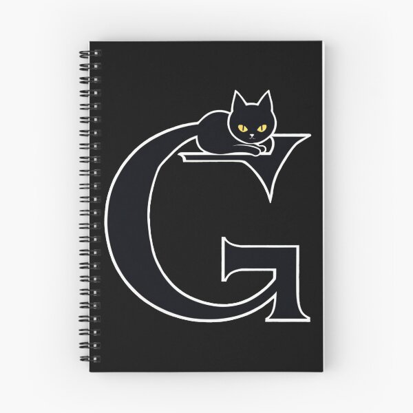 Item preview, Black Capital Letter G Monogram with Black Cat | Alphabet Letters | Cat Illustration designed and sold by UnhingedBird.