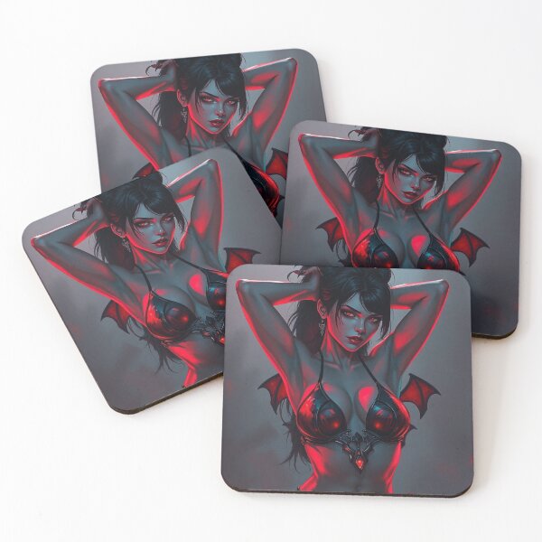 Item preview,  Sexy Vampire demon horror Girl illustration designed and sold by Vintage Designs +.