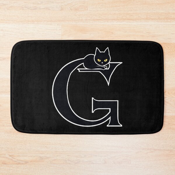 Item preview, Black Capital Letter G Monogram with Black Cat | Alphabet Letters | Cat Illustration designed and sold by UnhingedBird.