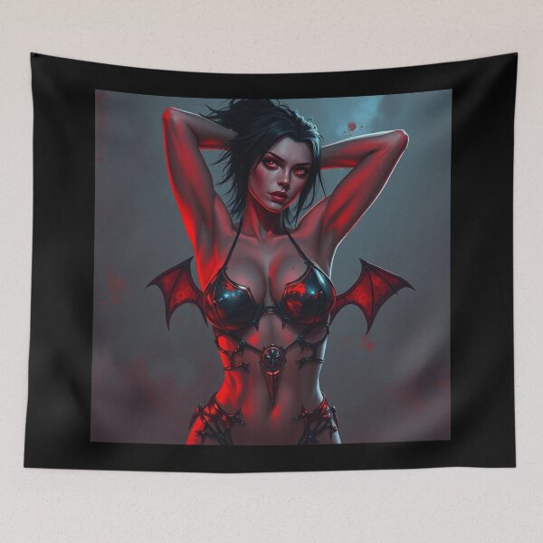 Item preview, Sexy Vampire demon horror Girl illustration designed and sold by Vintage Designs +.
