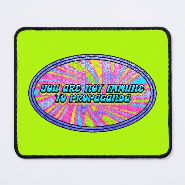 Item preview, You Are Not Immune to Propaganda Faux Holographic Oval designed and sold by AuntieVaxxer Official Shop.