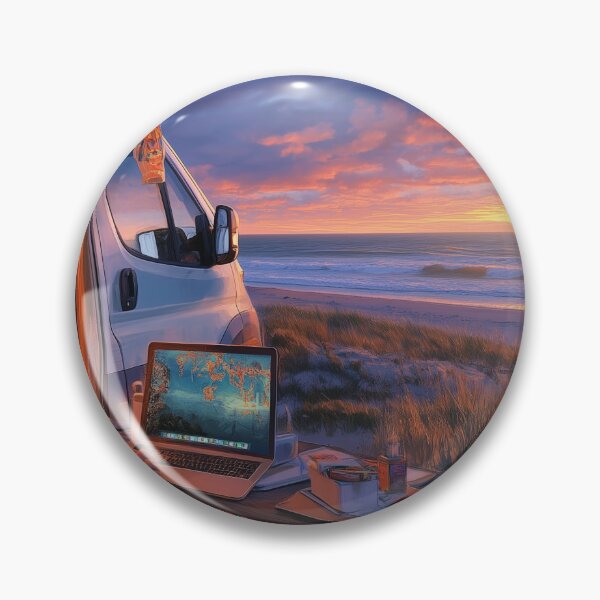 Item preview, Digital Nomad Dreams: Sunset at the Beach designed and sold by ACuriousshoppe.