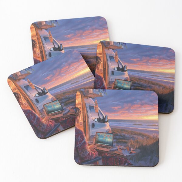 Item preview, Digital Nomad Dreams: Sunset at the Beach designed and sold by ACuriousshoppe.