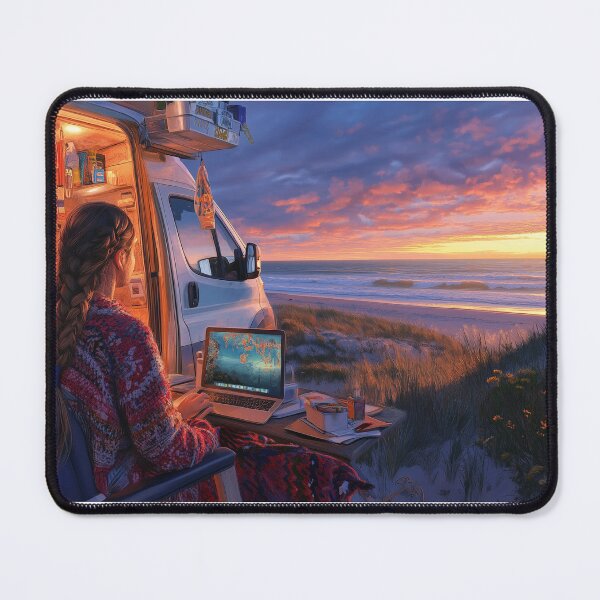 Item preview, Digital Nomad Dreams: Sunset at the Beach designed and sold by ACuriousshoppe.