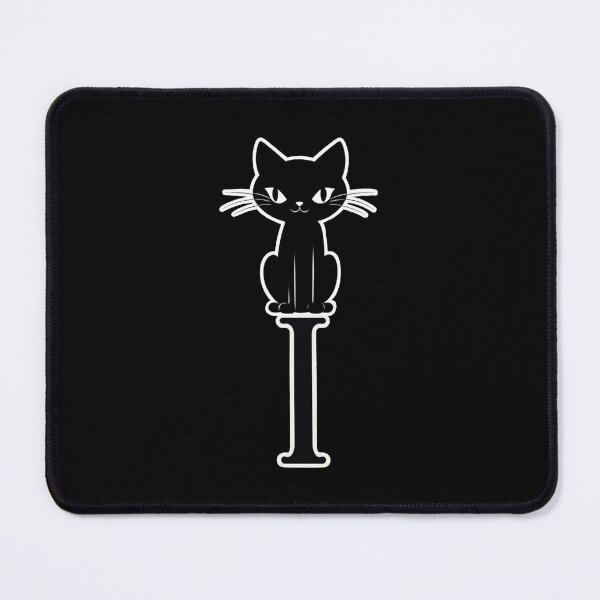 Item preview, Black Capital Letter I Monogram with Black Cat | Alphabet Letters | Cat Illustration designed and sold by UnhingedBird.