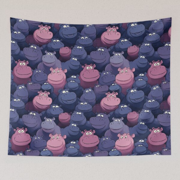 Item preview, Cute Hippo Pattern designed and sold by KiwiGrizzly.