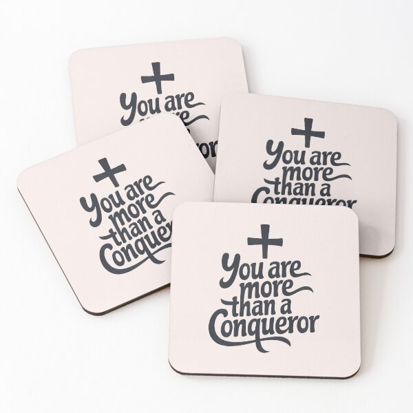 Item preview, You Are More Than a Conqueror Romans 8:37 Calligraphy Bible Verse Christian Faith Art designed and sold by  KnitLuv.