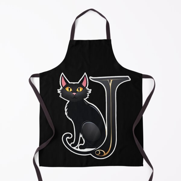 Item preview, Black Capital Letter J Monogram with Black Cat | Alphabet Letters | Cat Illustration designed and sold by UnhingedBird.