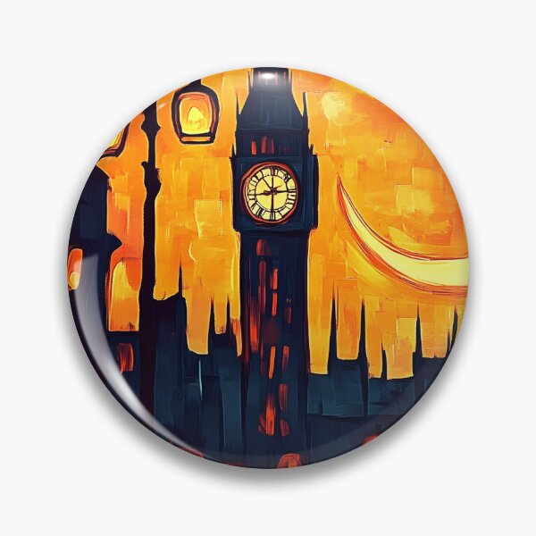Item preview, Ramadan in London Featuring Big Ben Under Crescent Moon and Glowing Street Lamps designed and sold by OlfactoART Studio.