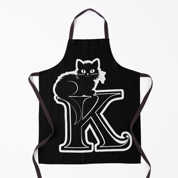 Item preview, Black Capital Letter K Monogram with Black Cat | Alphabet Letters | Cat Illustration designed and sold by UnhingedBird.
