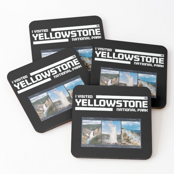 Item preview, I VISITED YELLOWSTONE WITH LOWER FALLS, OLD FAITHFUL GEYSER AND MAMMOTH TERRACES designed and sold by SmyrnaBuffalo.