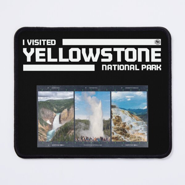 Item preview, I VISITED YELLOWSTONE WITH LOWER FALLS, OLD FAITHFUL GEYSER AND MAMMOTH TERRACES designed and sold by SmyrnaBuffalo.