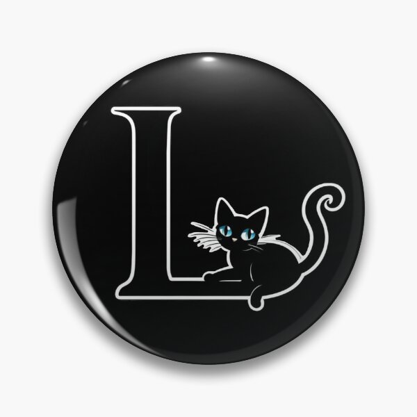 Item preview, Black Capital Letter L Monogram with Black Cat | Alphabet Letters | Cat Illustration designed and sold by UnhingedBird.