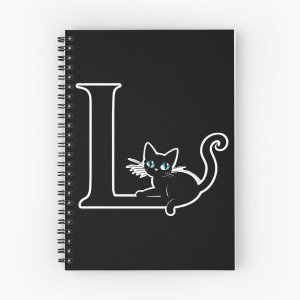 Item preview, Black Capital Letter L Monogram with Black Cat | Alphabet Letters | Cat Illustration designed and sold by UnhingedBird.