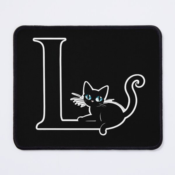 Item preview, Black Capital Letter L Monogram with Black Cat | Alphabet Letters | Cat Illustration designed and sold by UnhingedBird.