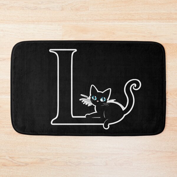 Item preview, Black Capital Letter L Monogram with Black Cat | Alphabet Letters | Cat Illustration designed and sold by UnhingedBird.