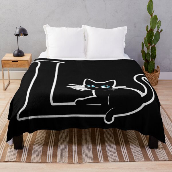 Item preview, Black Capital Letter L Monogram with Black Cat | Alphabet Letters | Cat Illustration designed and sold by UnhingedBird.
