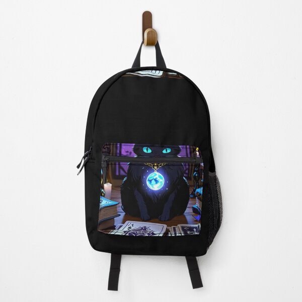 Vista previa del artículo con la obra «Gato negro con cartas de tarot», diseñado y vendido por Kowaii Shop.