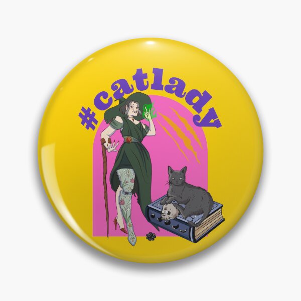 Item preview, #CatLady – Witchy, Fierce, and Proud Cat Lover Art designed and sold by GraficiarniaAK.