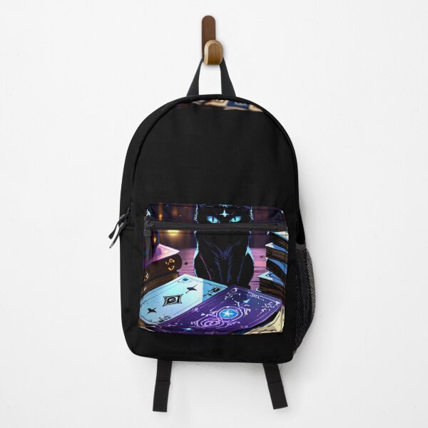 Vista previa del artículo con la obra «Gato negro con cartas de tarot», diseñado y vendido por Kowaii Shop.