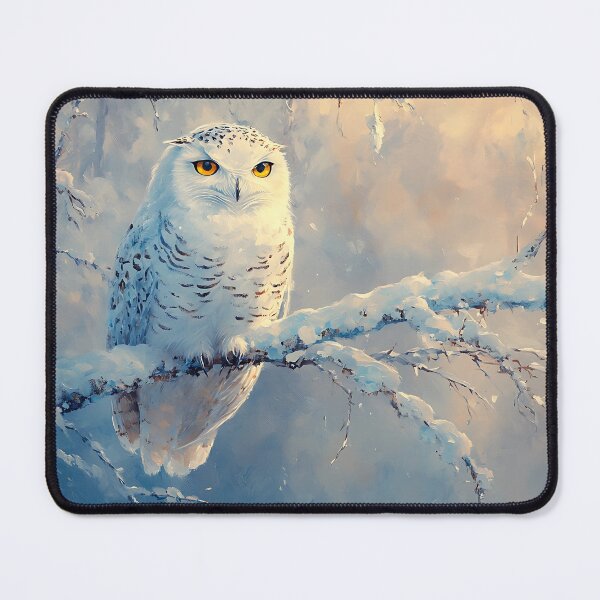 Item preview, Winter Calm Snowy Owl on Frosted Branch designed and sold by daila70.