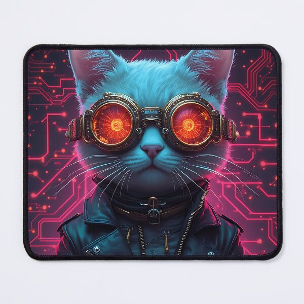 Item preview, Cyborg Cat Cyberpunk Sticker designed and sold by StellarHues.