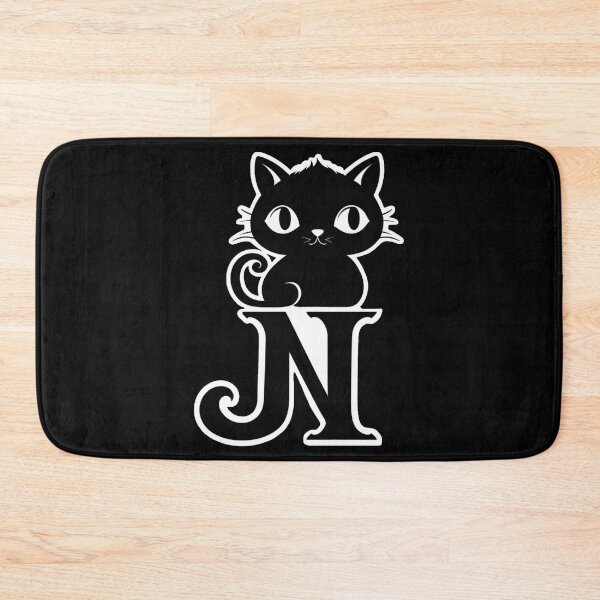 Item preview, Black Capital Letter N Monogram with Black Cat | Alphabet Letters | Cat Illustration designed and sold by UnhingedBird.