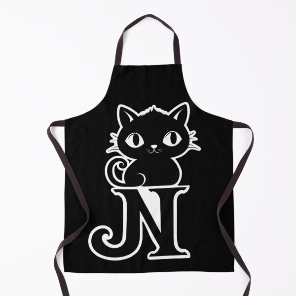 Item preview, Black Capital Letter N Monogram with Black Cat | Alphabet Letters | Cat Illustration designed and sold by UnhingedBird.
