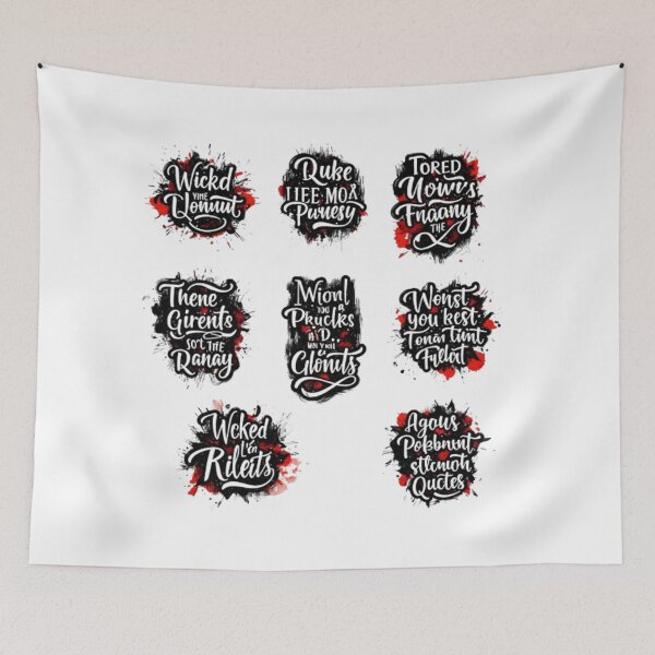 Item preview, Gothic Horror Calligraphy Quotes with Blood Splatter designed and sold by ArtsyElegance4U ⭐⭐⭐⭐⭐.
