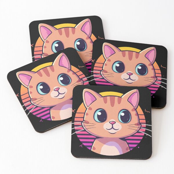 Item preview, Vaporwave Cat designed and sold by Tw1nsAIArt.