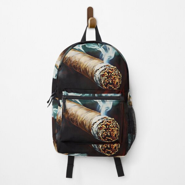 Item preview, Lit Cigar Emitting Curling Smoke with Glowing Embers and Rich Textures Abstract Digital AI Art designed and sold by OlfactoART Studio.