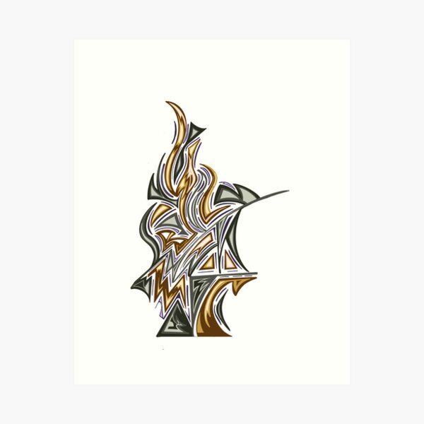 Item preview, Abstract gold and silver flames  designed and sold by Mixolydian89.