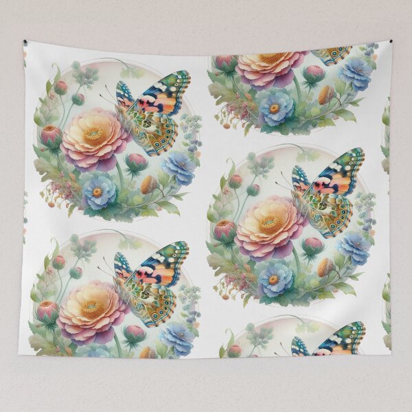 Item preview, "Nature’s Harmony: A Butterfly and Its Blossom" designed and sold by Kriebelt.