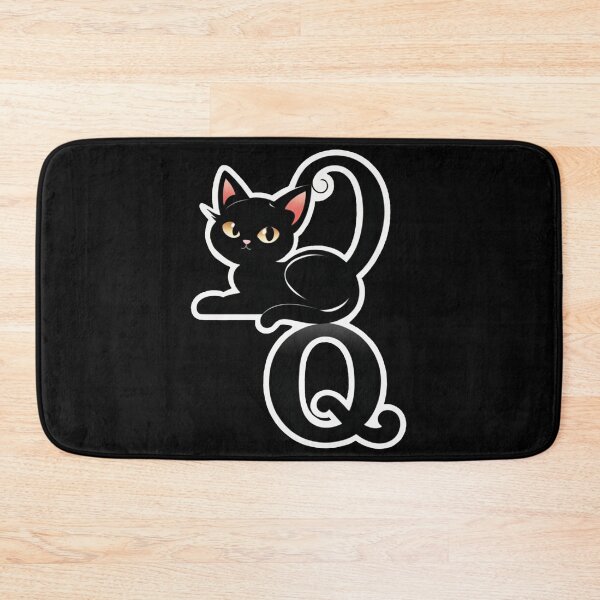 Item preview, Black Capital Letter Q Monogram with Black Cat | Alphabet Letters | Cat Illustration designed and sold by UnhingedBird.