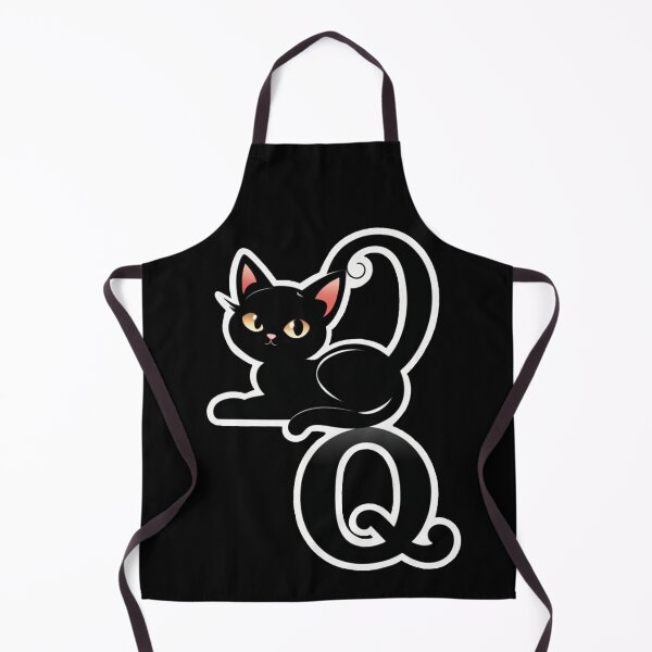 Item preview, Black Capital Letter Q Monogram with Black Cat | Alphabet Letters | Cat Illustration designed and sold by UnhingedBird.