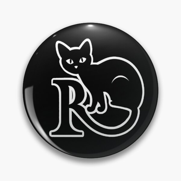 Item preview, Black Capital Letter R Monogram with Black Cat | Alphabet Letters | Cat Illustration designed and sold by UnhingedBird.